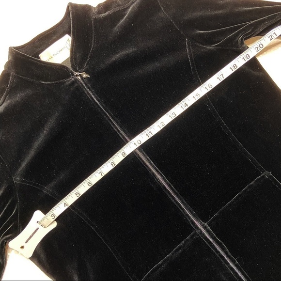 DANA Buchman Black Velour Front Zip Jacket - Picture 7 of 8